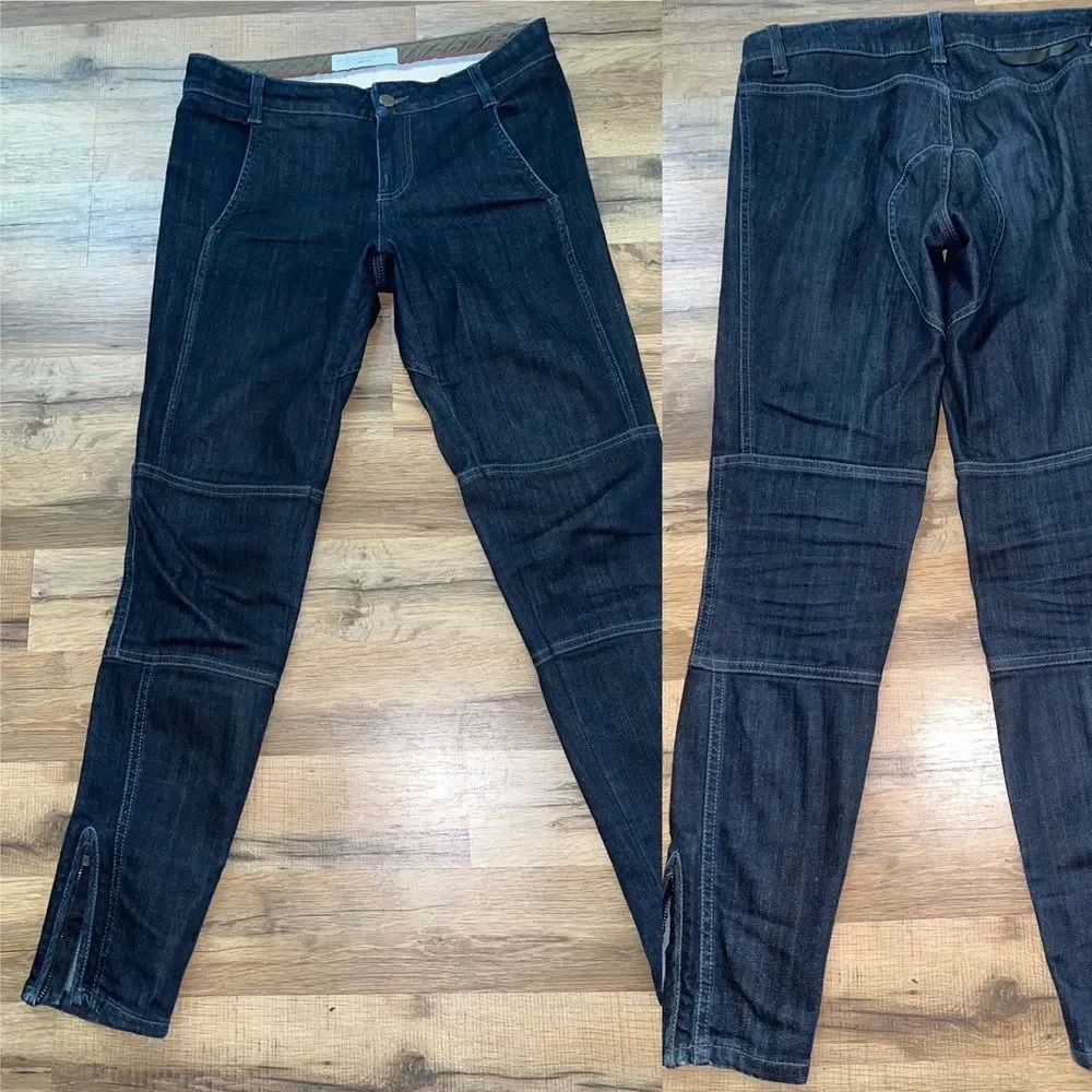 Stella McCartney skinny cargo denim pants jeans with zippers flat back s…
